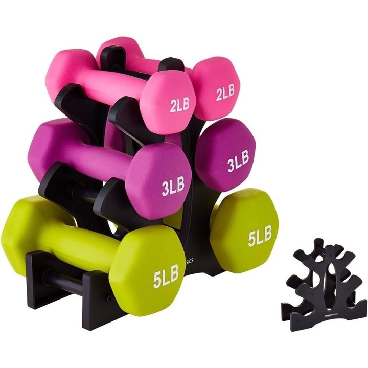 Suport gantere 23x22.5x8.5cm, plastic, pentru antrenamente acasa