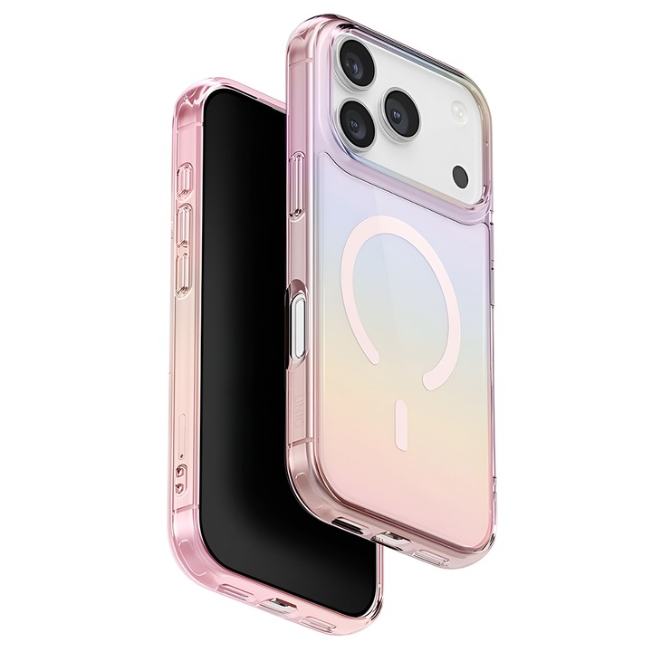 Tok kompatibilis Apple iPhone 17 Pro, UNIQ, Iridescia MagClick™, Colorful Pink