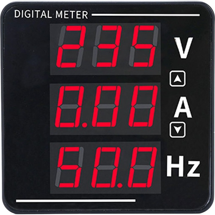 Multimetru digital multifunctional, LED, voltaj curent frecventa, 72x72mm