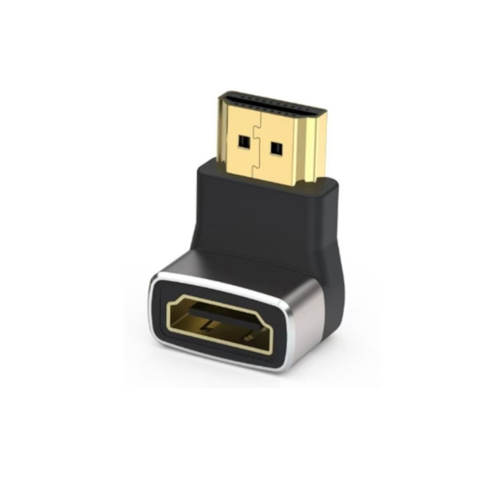 Adaptor HDMI eRDX® – Unghi Drept 90°, Tata la Mama, 8K 60Hz, 4K 120Hz, HDMI 2.1, TV / Monitor / Consola