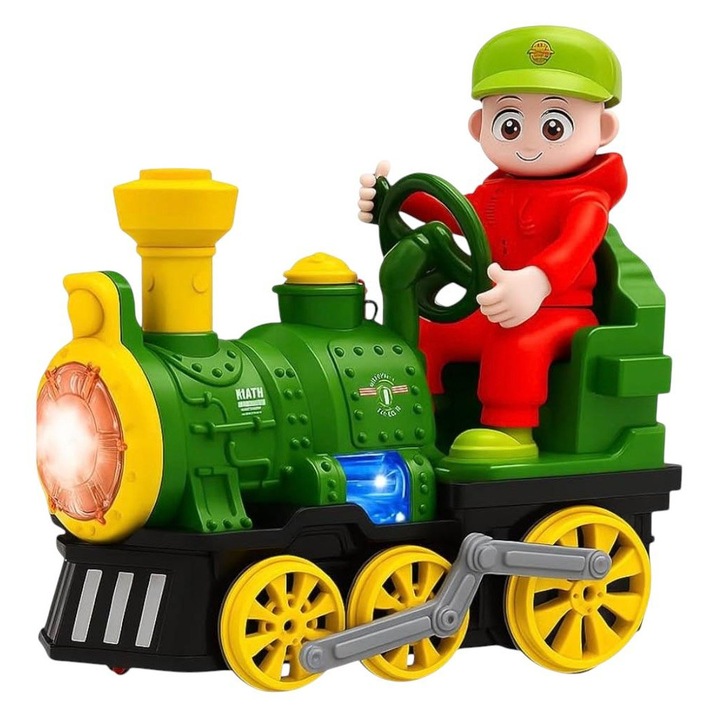 Tren Electric Cu Abur Pentru Copii Cu Lumini Si Muzica