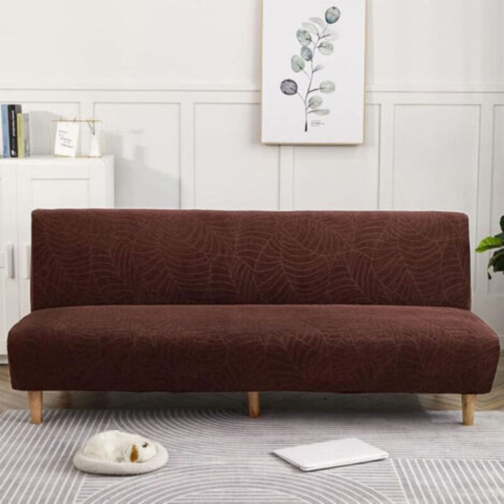 Husa extensibila impermeabila pentru canapea fara brate 160-190cm, maro