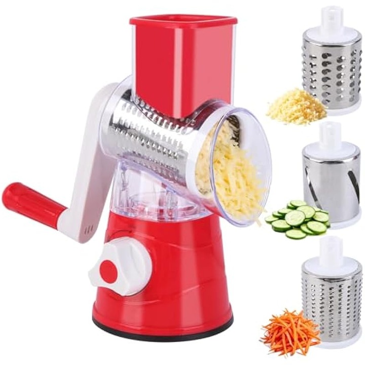 Tocator multifunctional 3 in 1, inox, cu 3 lame, alb, 20x15x10cm