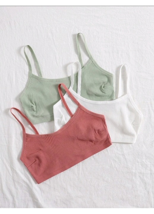 Set 3 Bustiere, Bumbac, Multicolor, M