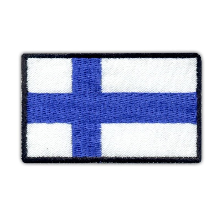 Textil felvarró Patchion Finnország zászlaja háromszínű 4.4x7.1cm