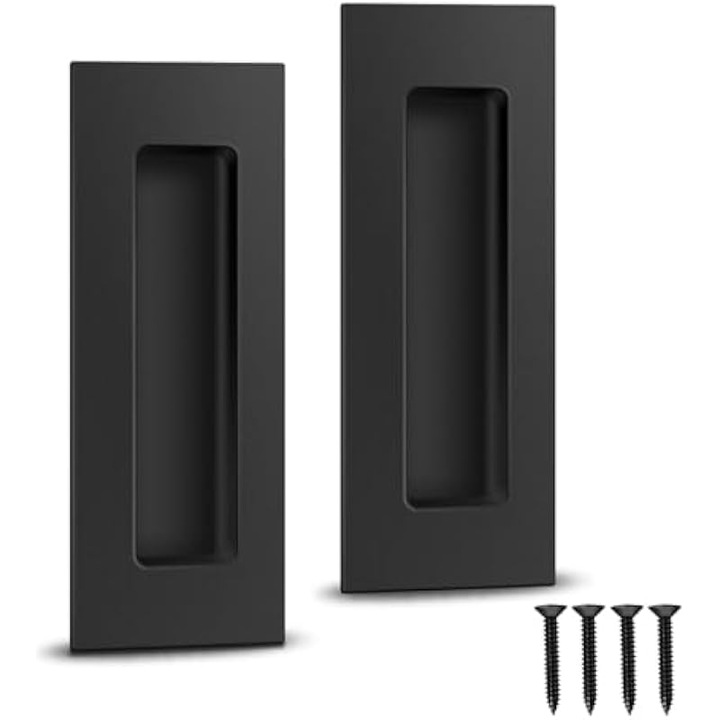 Manere usa glisanta din otel inoxidabil 150x50mm, negru, set 2 bucati
