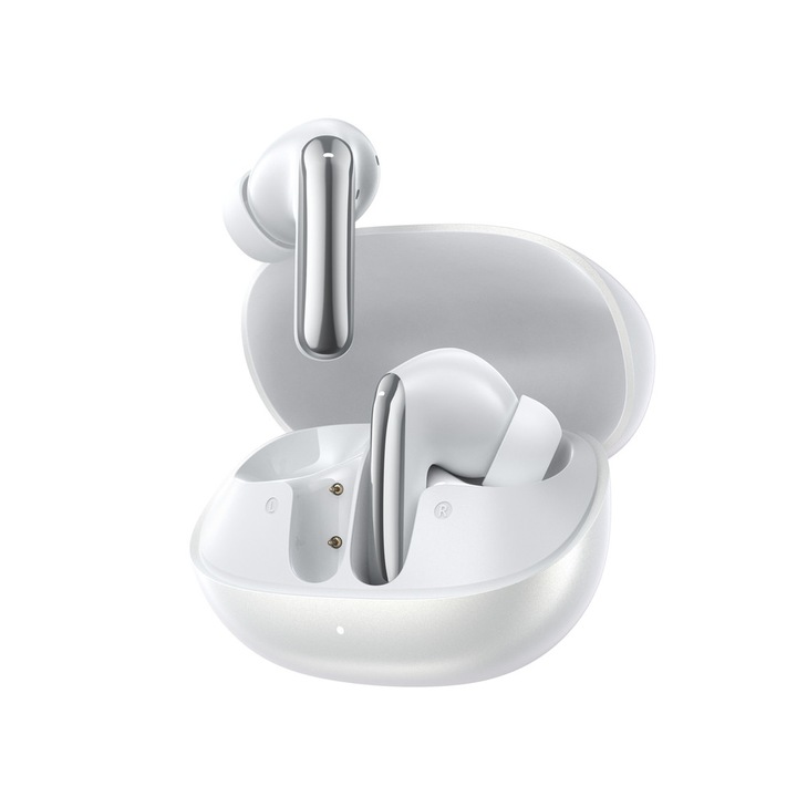 Casti wireless QCY MeloBuds N20, ANC, Bluetooth 6.0, Autonomie 40h, IPX4, USB-C, Alb