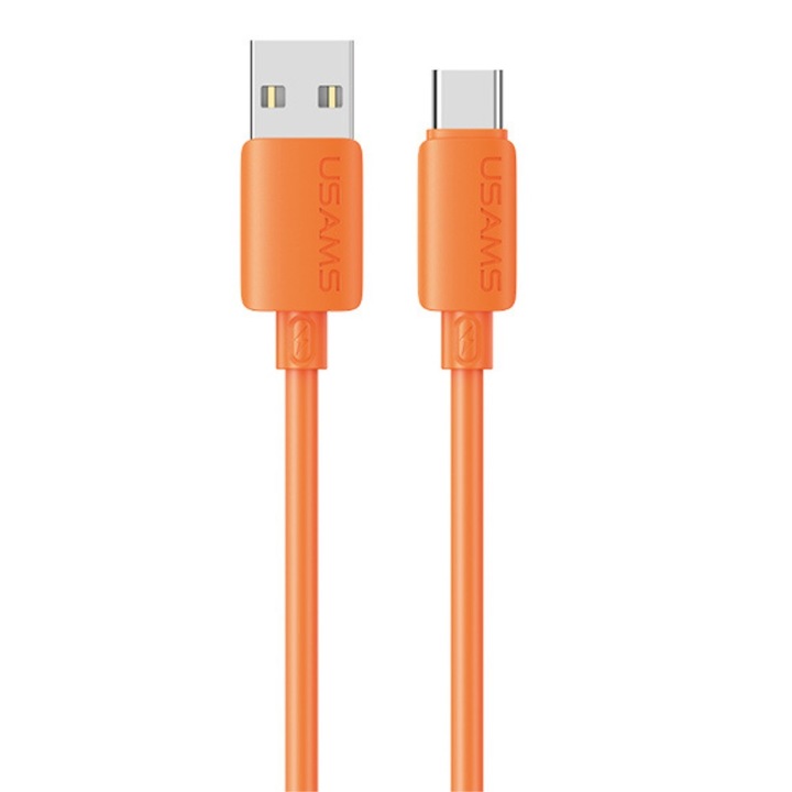 Cablu pentru incarcare si transfer de date USAMS U98, USB-A la USB-C, 3A, 480 Mbps, 1m, Portocaliu