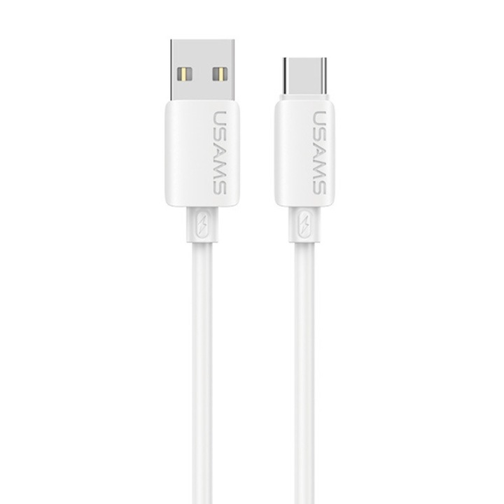 Cablu pentru incarcare si transfer de date USAMS U98, USB-A la USB-C, 3A, 480 Mbps, 1m, Alb