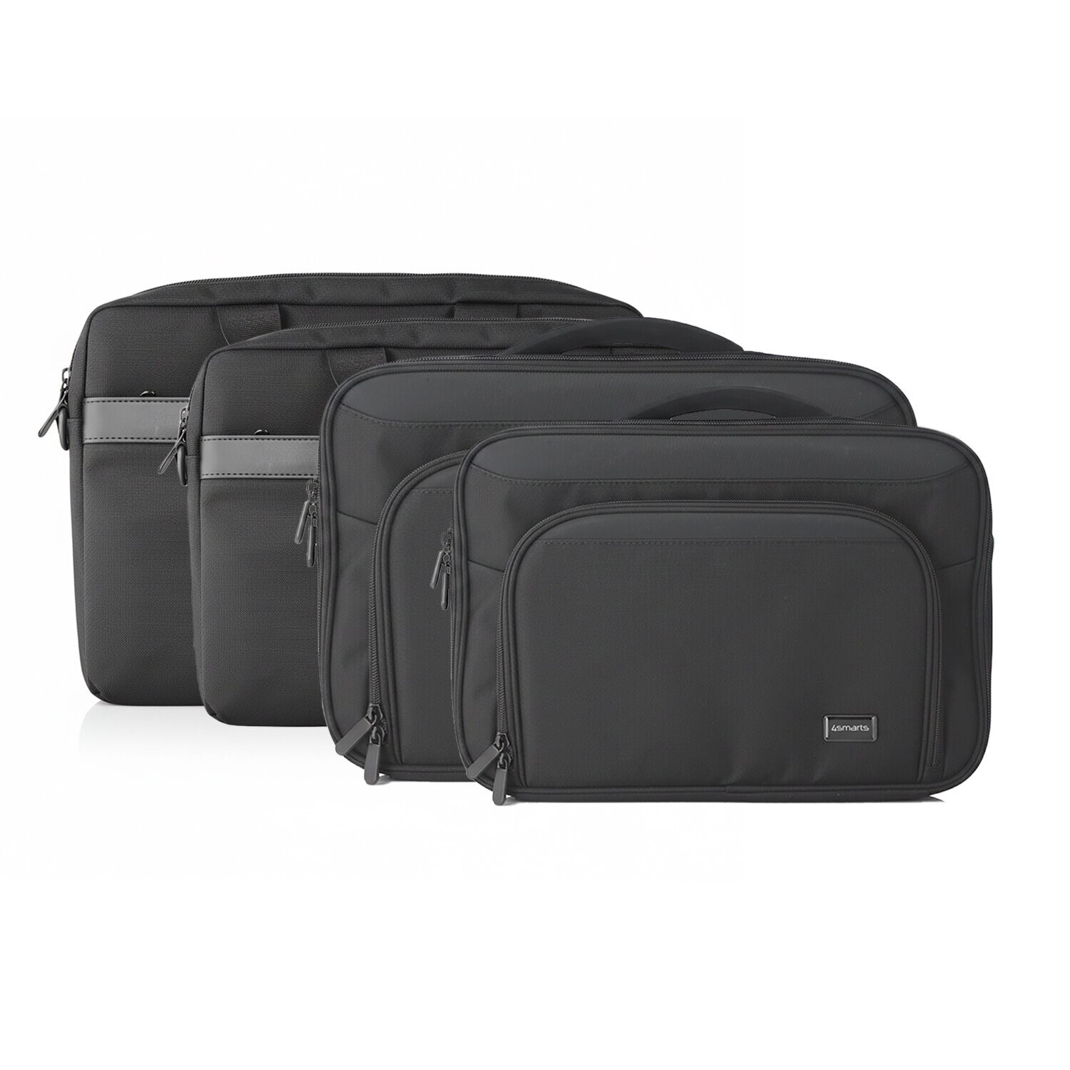 Geanta laptop 4smarts Target Eco Clamshell compatibila cu laptop 13-14 inch, Poliester, 33.5 x 24.5 cm, Negru
