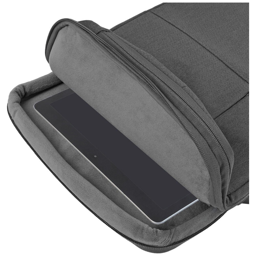 Geanta laptop 4smarts AirCushion Multi Sleeve compatibila cu laptop 15 inch, Nylon, Buzunar pentru tableta 10 inch, Gri