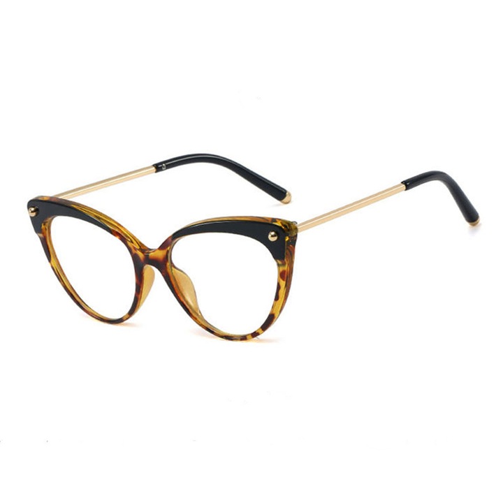 Anti-Blue Light Glasses Reflex TR90 (F93308) - Cat Eye - Leopard