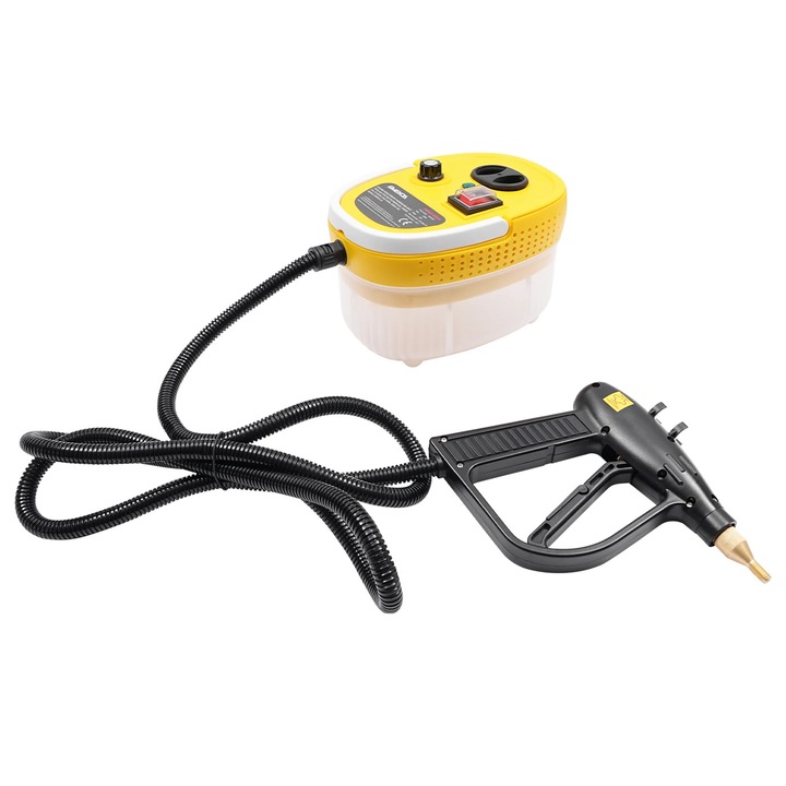 Aparat de curatat cu abur, Curatator cu abur cu presiune inalta, 2500 W, 220–240 V, Multifunctional, Curatare in profunzime, Galben