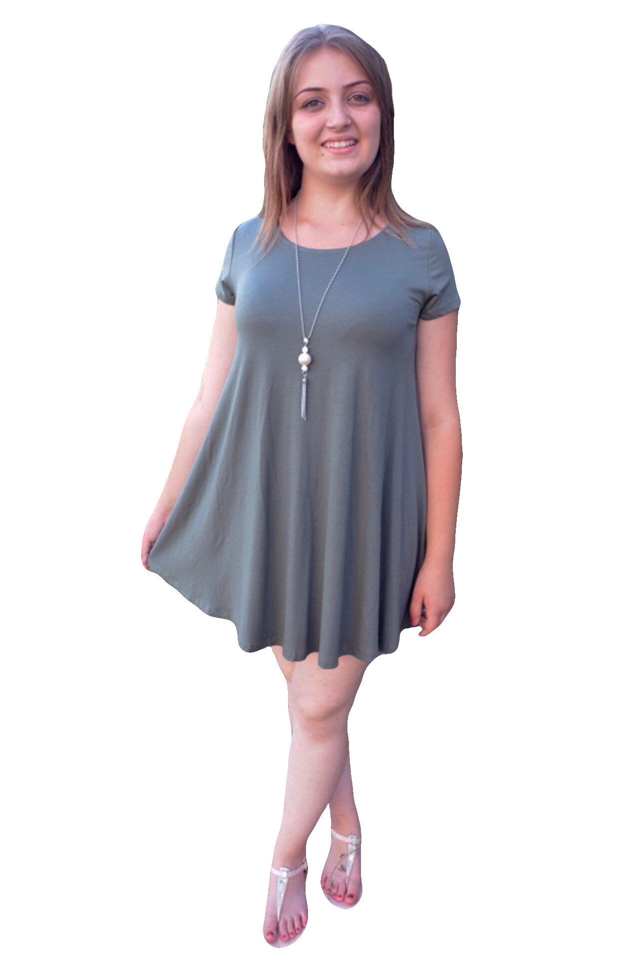 Rochie de vara cu croi lejer,D&J Exclusive,, Verde inchis