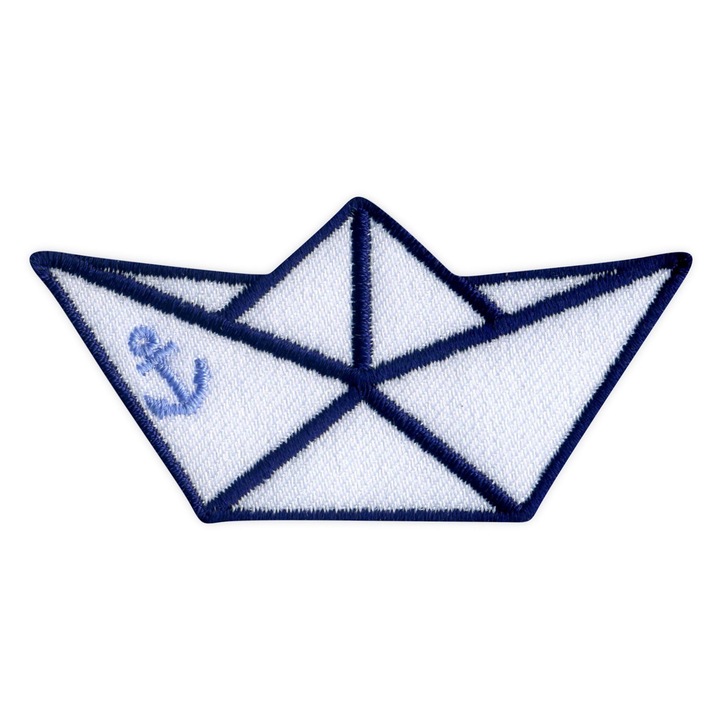 Textil folt Patchion Origami hajó horgony többszínű 3.6x7.5cm