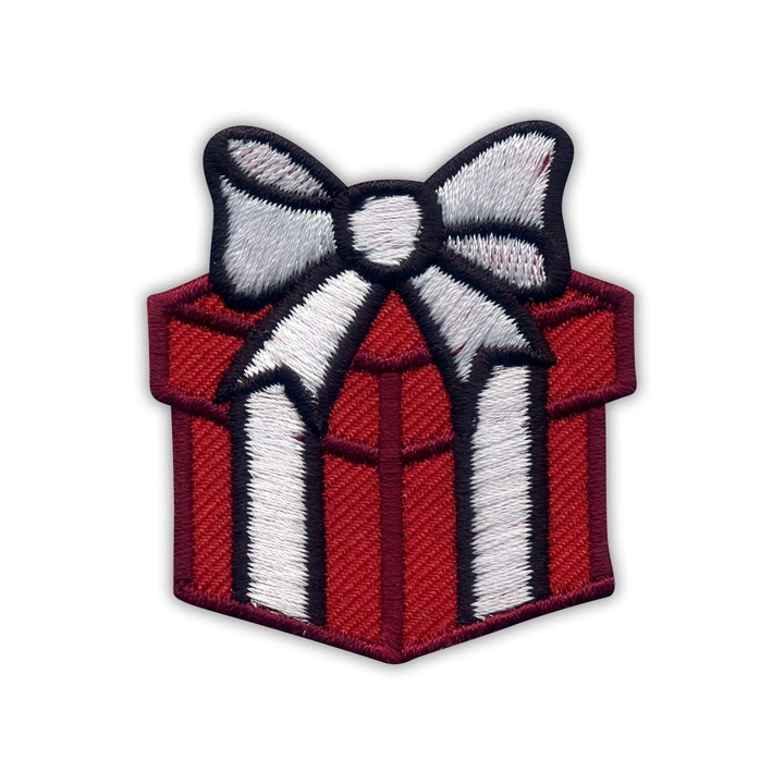 Hímzett folt Patchion ajándék piros 4.8x4.7cm textil
