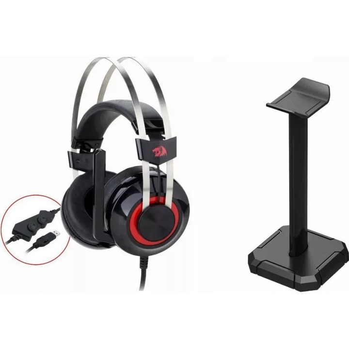 Casti Gaming Redragon Talos cu stand Spectre H601-1-BK