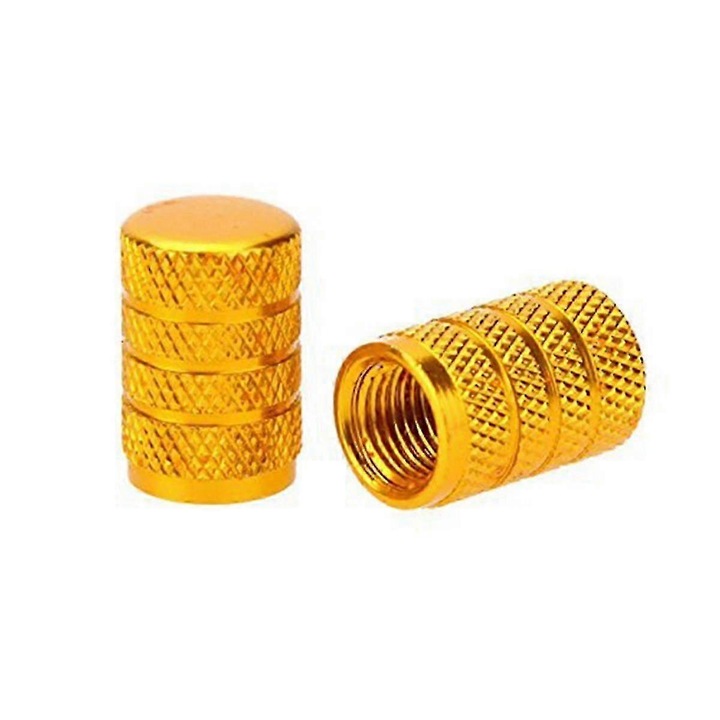 Capace valve aluminiu set 8 piese, aurii, 1.7cm