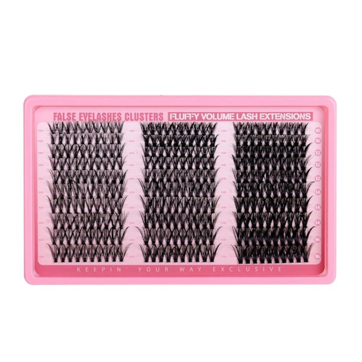 Изкуствени мигли за обем микс 30D 40D 50D черни 3.4x0.7x0.1cm комплект 300 бр.