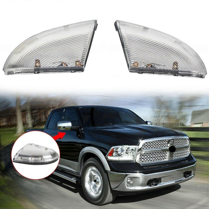 Комплект 2 странични огледала за мигачи, прозрачни, 2009-2014 RAM 1500 2010-2014 RAM 2500