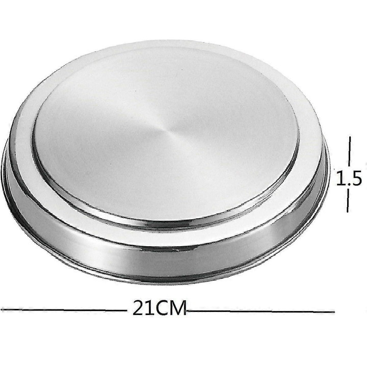 Set 4 capace inox aragaz 17x21cm argintiu