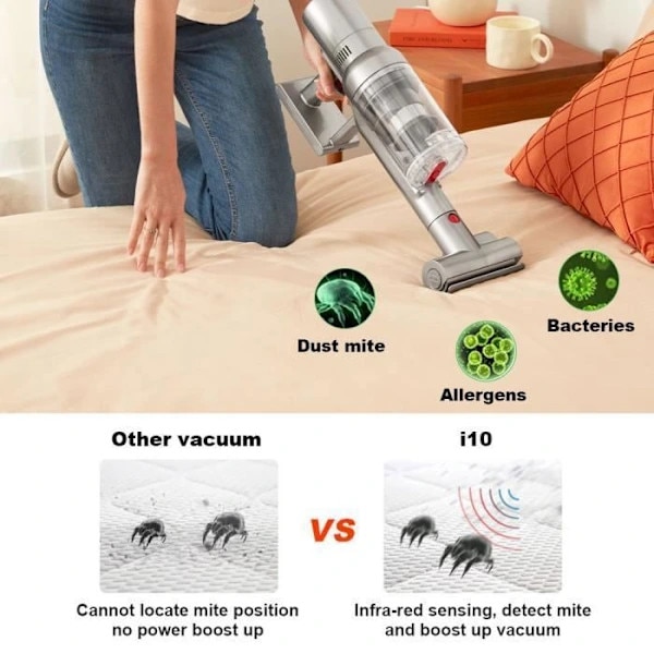 Aspirator fara fir i10, 27000Pa, LED, HEPA, 0.8L, 40min autonomie