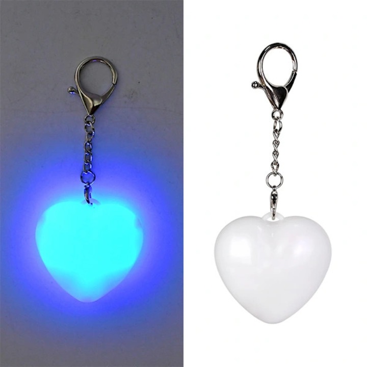 LED лампа за чанта със сензор, сърце, бяла, 7x4см