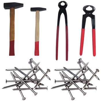 Pachet - 10kg x Cuie 120mm + Ciocan 300g + Ciocan 1kg + Cleste cuie nr. 8 + Cleste cuie nr. 10 Pachet - 10kg x Cuie 120mm + Ciocan 300g + Ciocan 1kg + Cleste cuie nr. 8 + Cleste cuie nr. 10