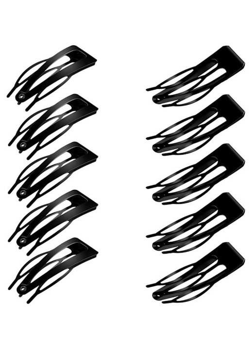 Set 25 agrafe par metalice, dublu maner, 5cm, negru