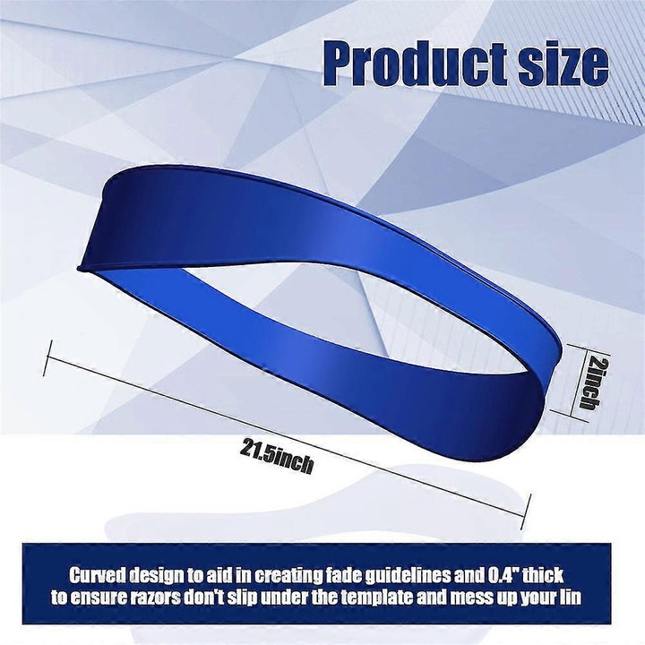 Banda siliconica pentru tuns, ghid contur gat, albastru, 21.5 inch