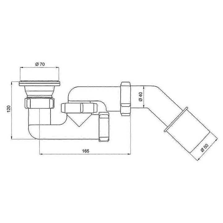 Sistem de scurgere, 70mm, inox, 70x70mm