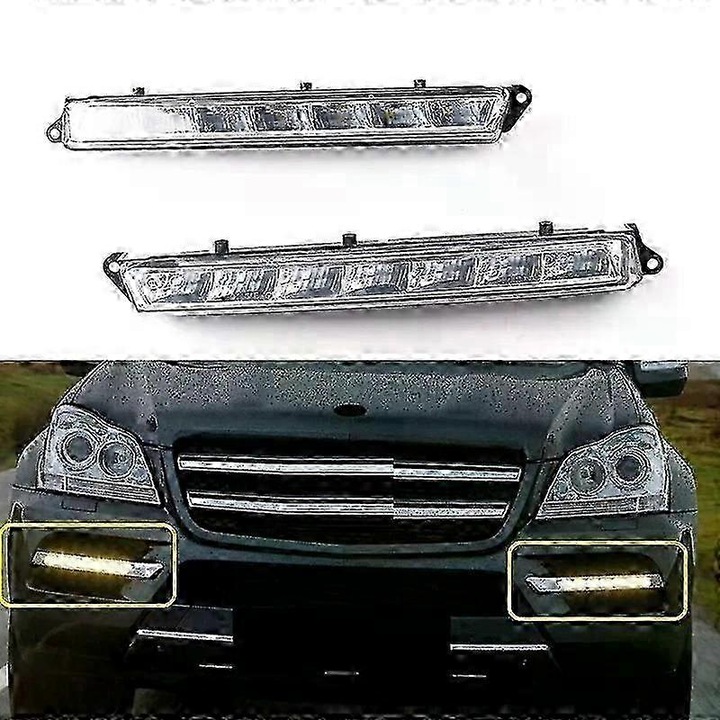 Комплект LED дневни светлини и фарове за мъгла Mercedes-Benz X164 GL350 GL450 GL500 пластмаса