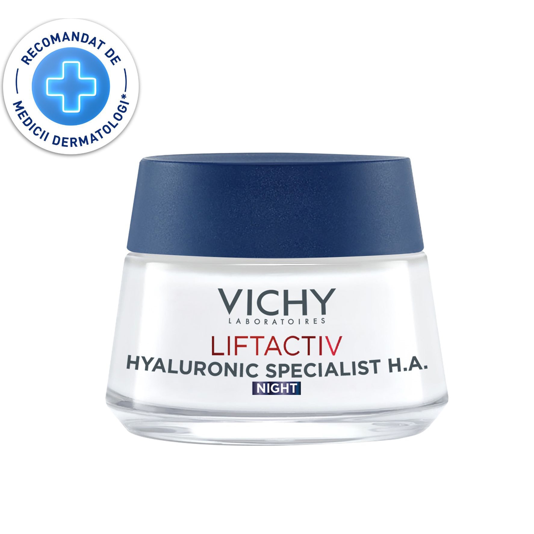 Crema de noapte Vichy Liftactiv Specialist H.A., anti-rid, cu acid hialuronic, 50ml