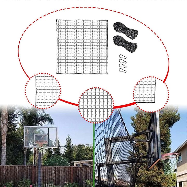 Спортна защитна мрежа HDPE 3x3м, устойчива, многофункционална