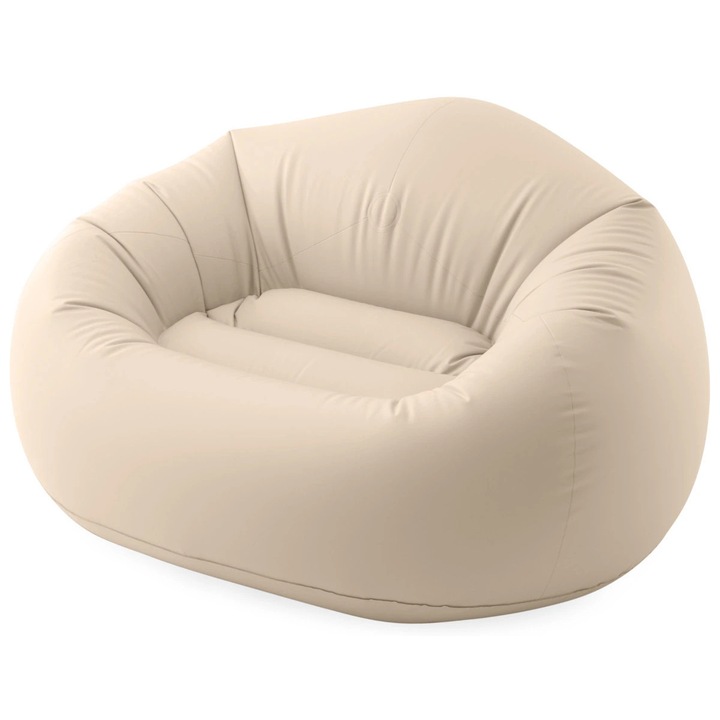 Fotoliu gonflabil Intex Beanless Bag, confortabil, 137x127x74cm, albastru