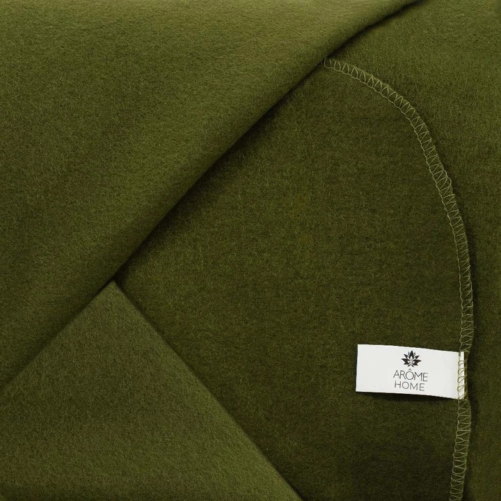 Patura fleece Arome Sit Stay Snuggle, usoara, rezistenta, 130x170cm, verde