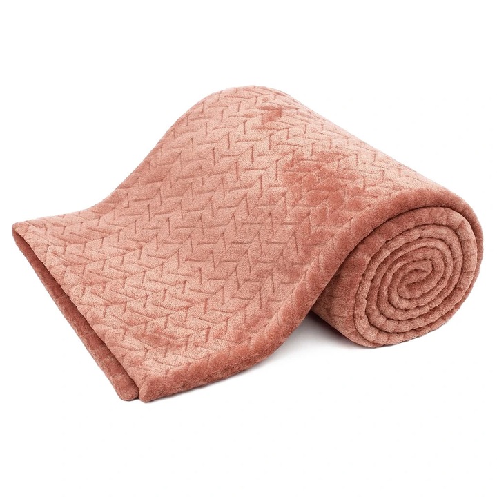 Patura microfleece Arome Rustic pudra 150x200cm