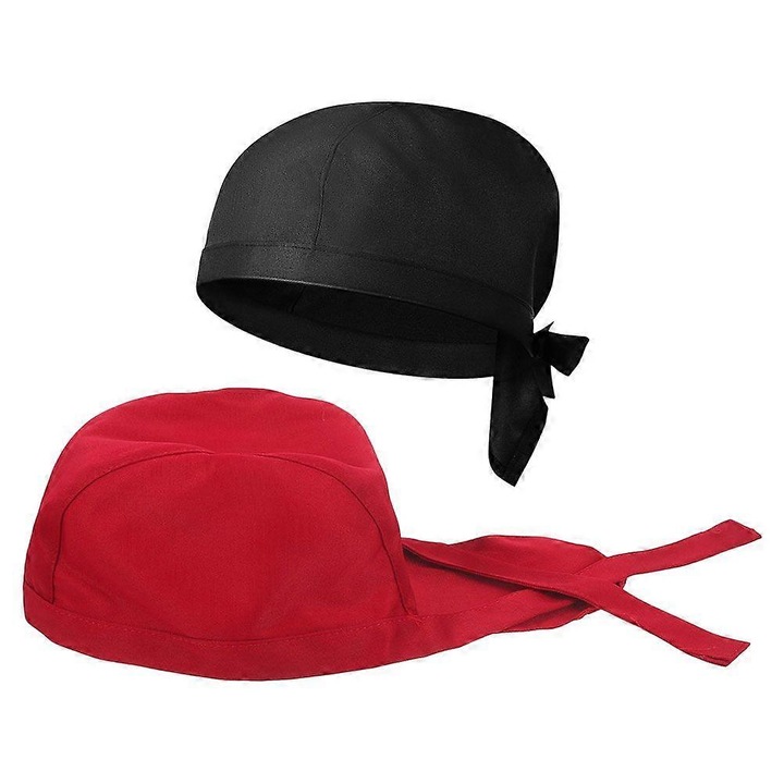 Set 2 Bonete de Bucatar, culori asortate, panza de bumbac, ajustabile, pentru bucatari si restaurante