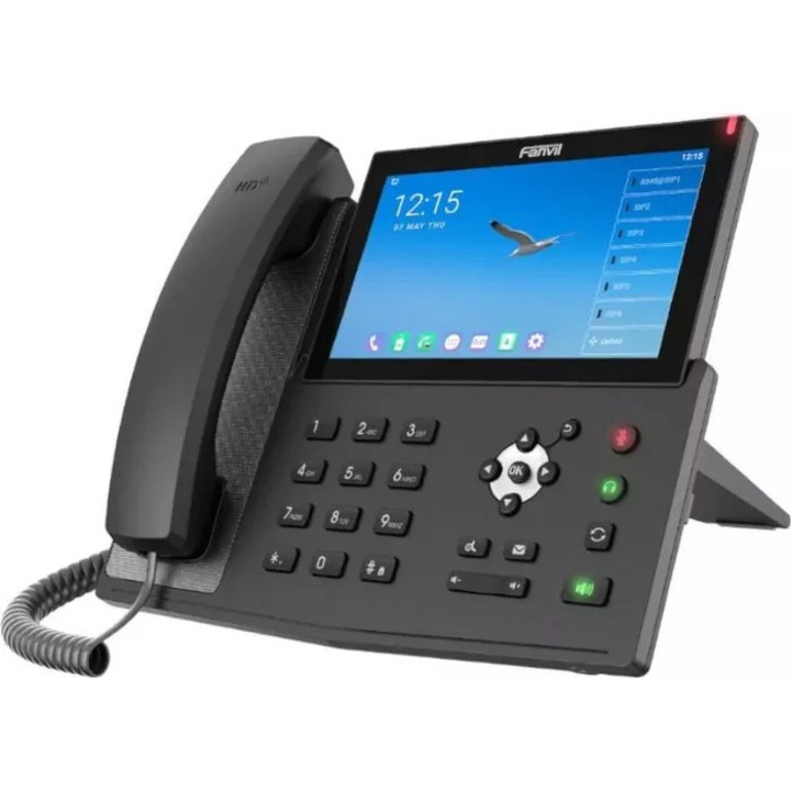 Telefon fix Fanvil X7A negru ecran LCD 7" conectivitate Bluetooth Wi-Fi