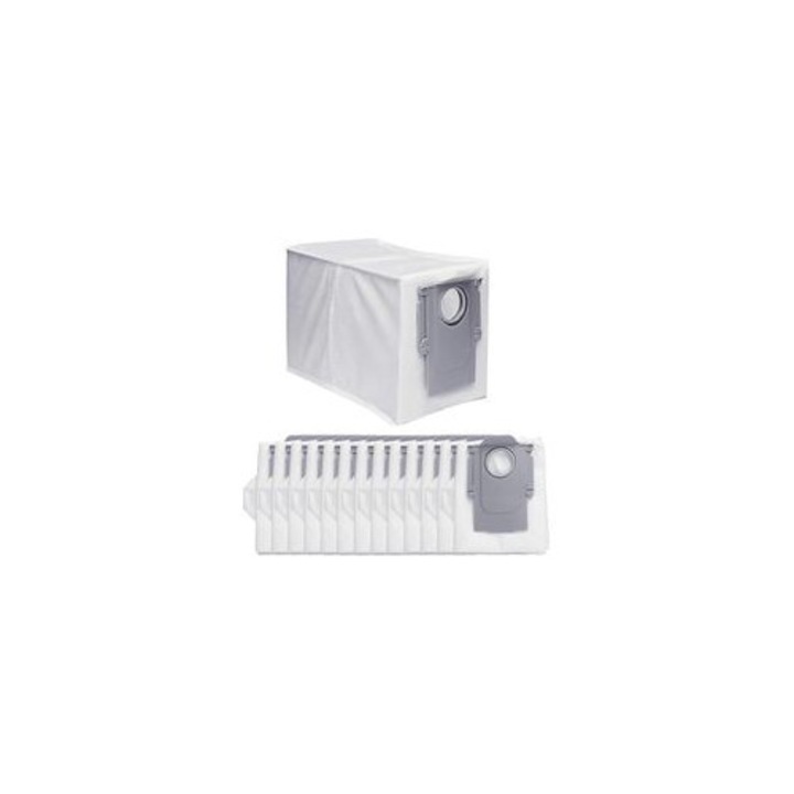 Set 14 saci praf aspirator robot Q Revo, capacitate mare, alb gri, 2.7L
