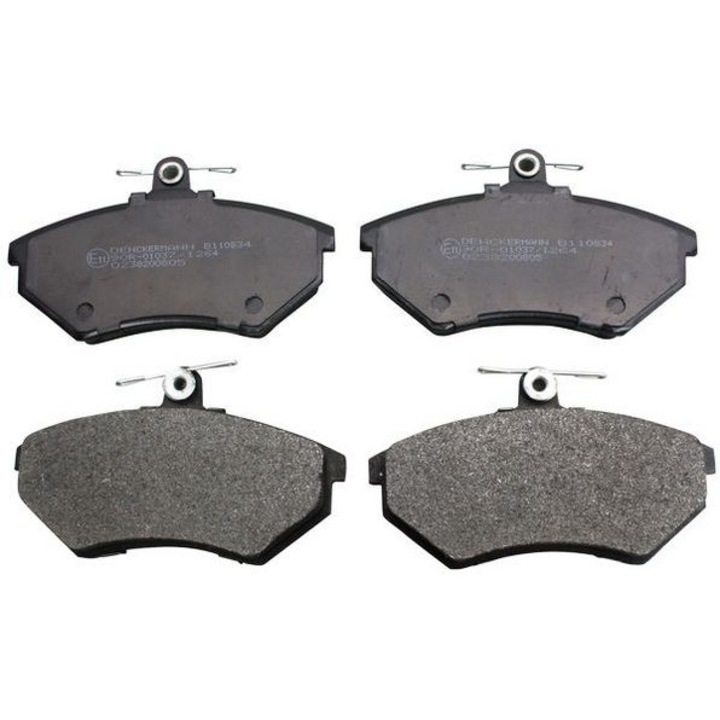 Set 4 bucati, Placute frana Denckermann 357698151A/357698151D, pentru fata, compatibile Seat/VW (Ibiza II, Golf II, Jetta II, Passat B2/B3/B4, Scirocco), Negru