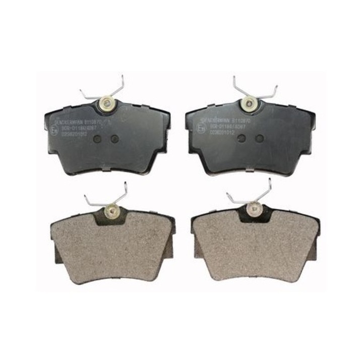 Denckermann V02000196/6000620052 hátsó fékbetétek, kompatibilis Fiat/Nissan/Opel (Talento, NV300, Vivaro, Trafic) modellekkel, OE 44060-00QAF/44060-00Q2E megfelelője, fekete/szürke, 4 darabos készlet
