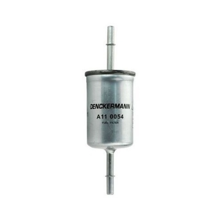 Üzemanyagszűrő, Denckermann V01000030, benzinszűrő kompatibilis Ford Focus I/Transit Connect/Jaguar S-Type/XF modellekkel, OE 3964918/F89E9155AA/F89Z9155A/T181619/C2Z7738, ezüst, 1 db