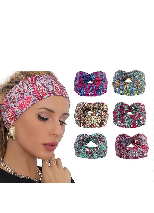 Set 6 bentite dama, boho, multicolor, 10x25cm