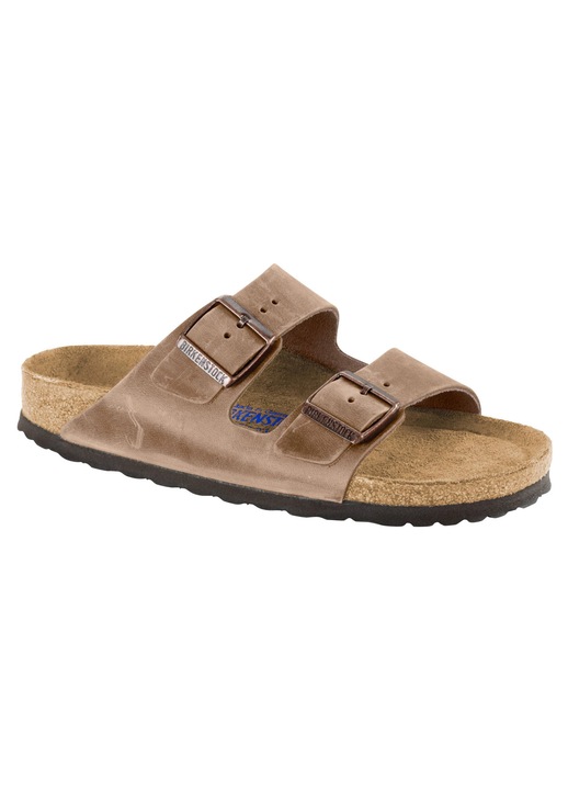 Birkenstock Arizona papucs, természetes bőr, barna, uniszex, puha talpbetét