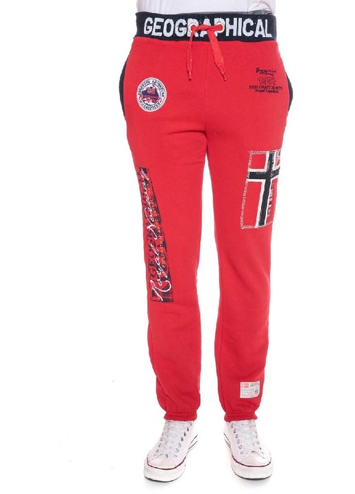Geographical Norway MYER sportnadrág, piros, pamut, kényelmes szabás