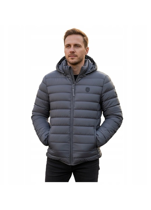 Jacheta barbati Geographical Norway AMIGOTAL, impermeabila, cu gluga, gri inchis, poliester