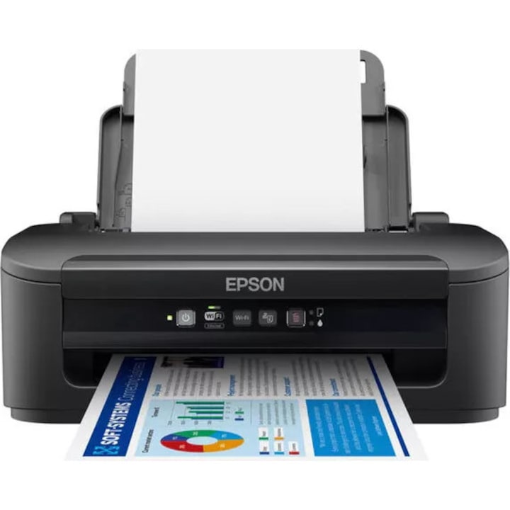 Imprimanta inkjet Epson WORKFORCE WF-2110W, wireless, viteza 18 ppm, neagra, A4/B5