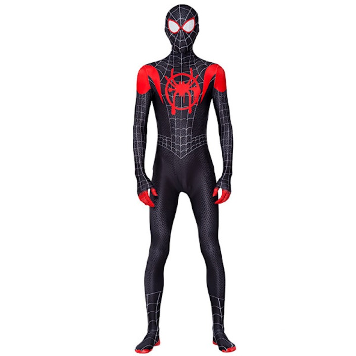 Costum cosplay Miles Morales Spiderman, lycra, negru, 180cm