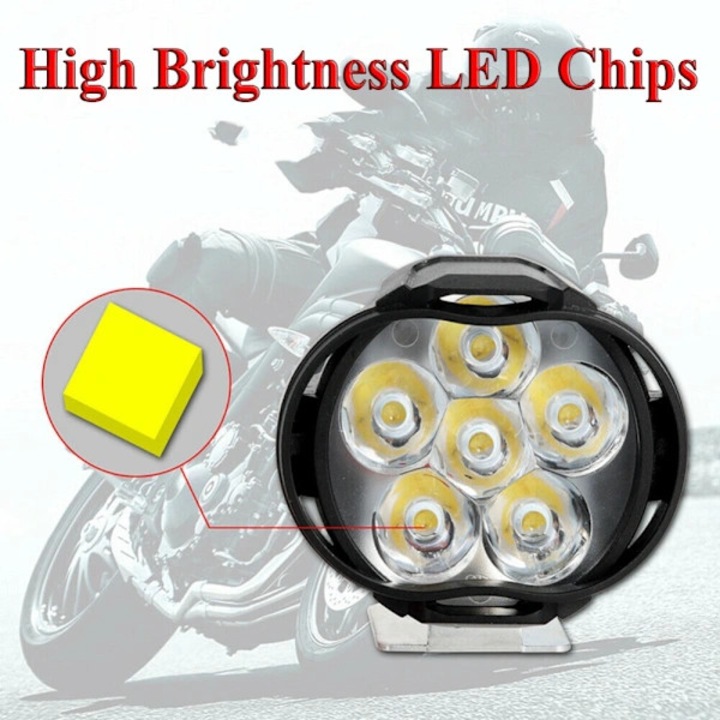 Set 4 proiectoare LED motocicleta off-road, negru, 54x62.5x48mm